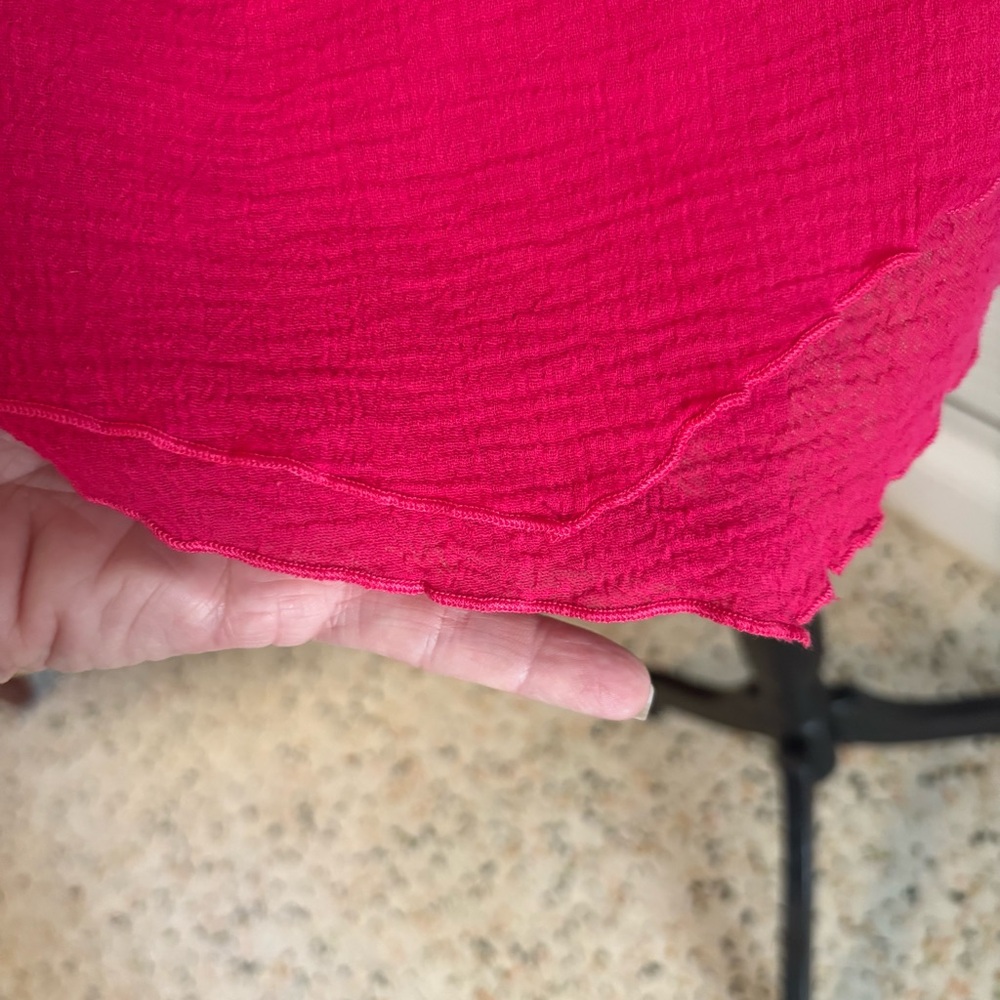 SOFT SURROUNDINGS Pink Purple Cotton Gauze 3/4 Sleeve Swing Top! Excellent! Lg - Picture 5 of 11